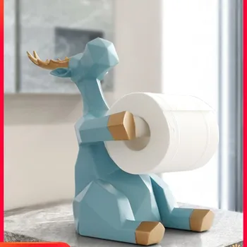 

ARTE ANIMAL FIGURINE CUTE ELEPHANT/DEER PAPER ROLL HOLDER RESIN ART&CRAFT HOME LIVING ROOM DECORATION CREATIVE TISSUE BOX WR3
