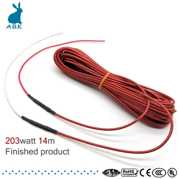 

24K 14m 203w carbon fiber silicone rubber heating cable soft tough radiation-free heating wire warm Heat cable Electric heat