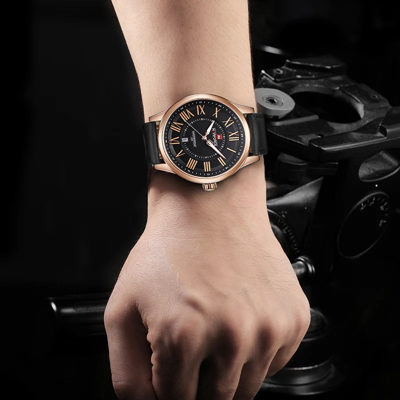 NAVIFORCE Brand Watches Men Fashion Analog Quartz Clock Man Leather Sport Watch Waterproof Gold Wristwatches Relogio Masculino