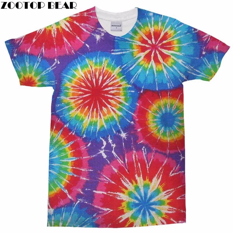 Футболка мужская с 3D принтом фейерверка брендовая Повседневная рубашка круглым