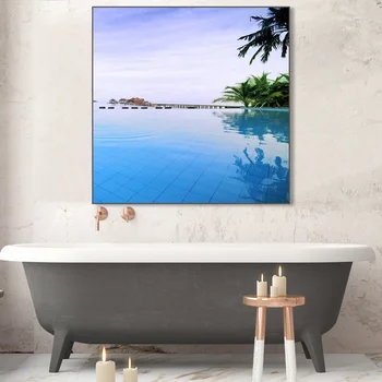 

Swimming Pool Landscape Pictures Room Decoration Canvas Painting Wall Art Posters And Prints Living Room Bathroom Home Decor
