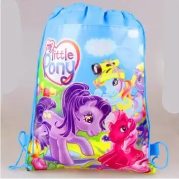 1 шт Дисней Холодное сердце тема Анна Эльза день рождения подарки нетканый шнурок Goodie сумки дети мальчик пользу плавание школы рюкзаки - Цвет: Pony Style 4