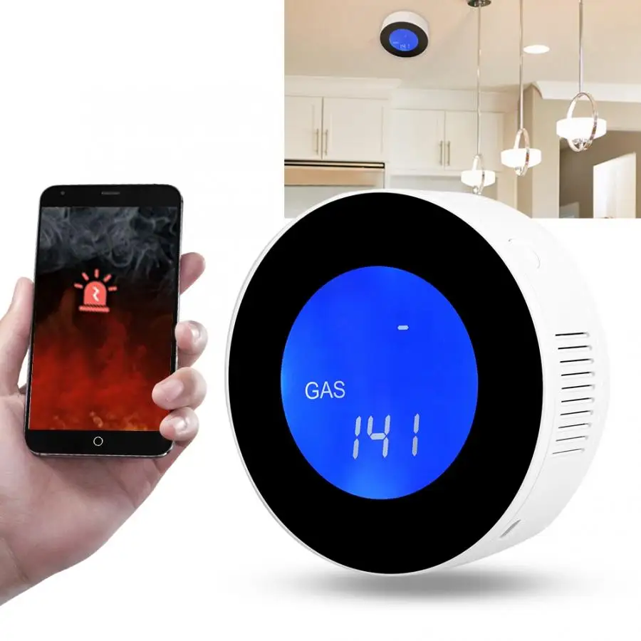 Детектор горючих газов Интеллектуальный wifi жк-детектор газа бытовой датчик сигнализации, безопасность мульти детектор газа