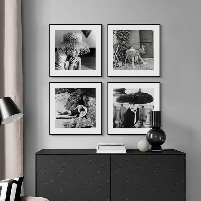 black and white celebrity prints