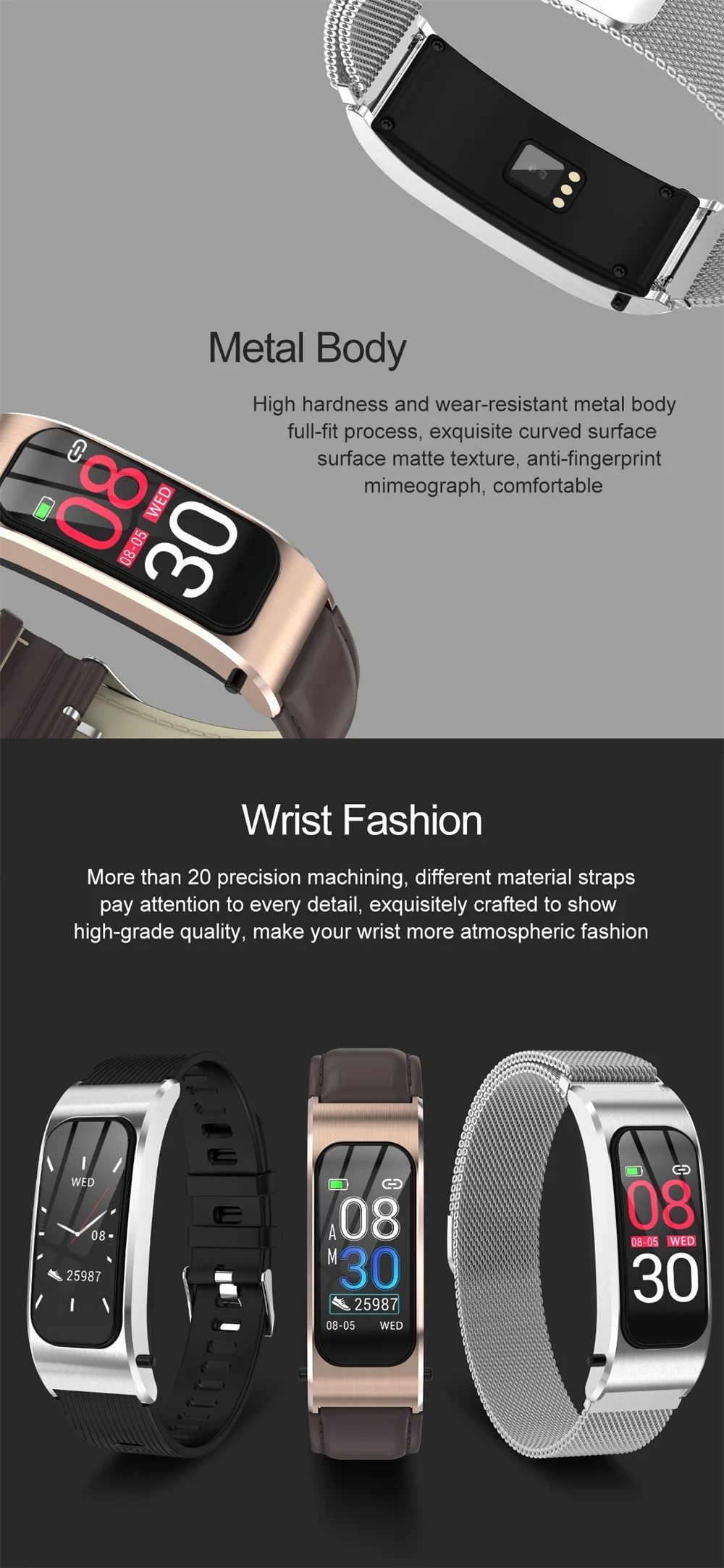 2-в-1 Фитнес браслет с Bluetooth наушники, Bluetooth, умные часы для Apple IPhone Xiaomi Heart Rate Monitor Фитнес трекер