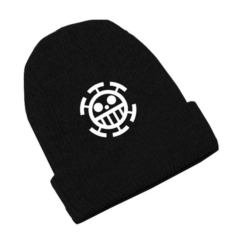 BK8 Одна часть Обезьяна D соломенная шляпа Луффи Аниме Skullies шапки вязаные шапочки зимние теплые шапки для мужчин женщин мальчиков девочек подарок эластичный - Цвет: BK8