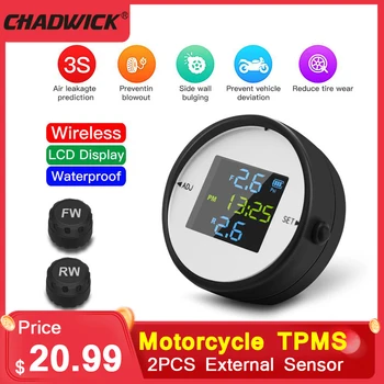 

2PCS Sensor TPMS Tire Pressure Monitoring System Motorbike USB Interface Tire Pressure Alarm Wireless
