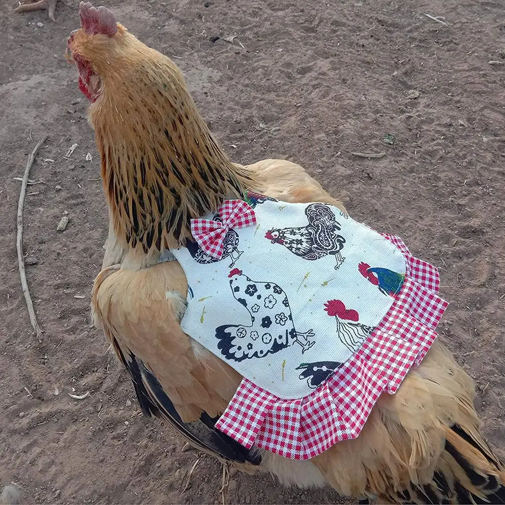 

Pet Clothes Hen Apron Poultry Hen Saddle Apron Feather Protection Holder Chicken Duck Wings Back Protector Adjustable Hen Dress