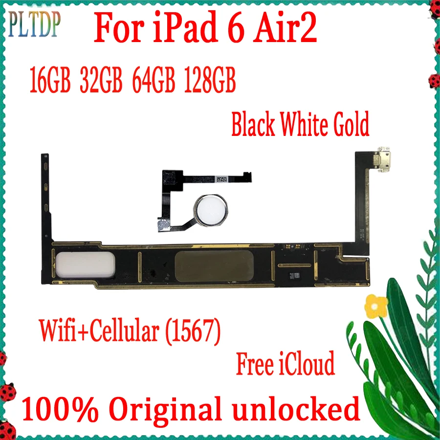 Factory Unlock For Ipad 6 Air 2 A1567 Motherboard Wifi Cellular 100 Original For Ipad 6 Air 2 With Without Touch Id Logic Board Mobile Phone Antenna Aliexpress