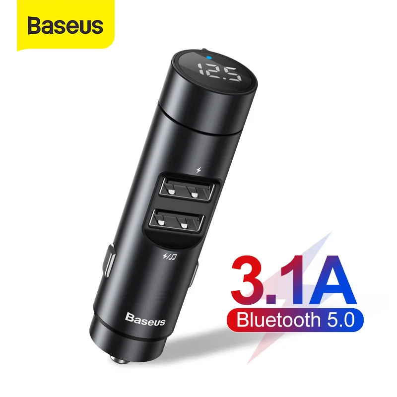 Baseus автомагнитолы fm модулятор Bluetooth 5 0 двойной USB передатчик разъем MP3 плеер для