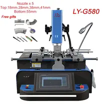 BGA-rework-станция горячего воздуха плита предварительного нагрева LY G580 полуавтоматическая 3 зоны для ноутбуков игровые консоли 220 В 4800 Вт с 5 шт сопла