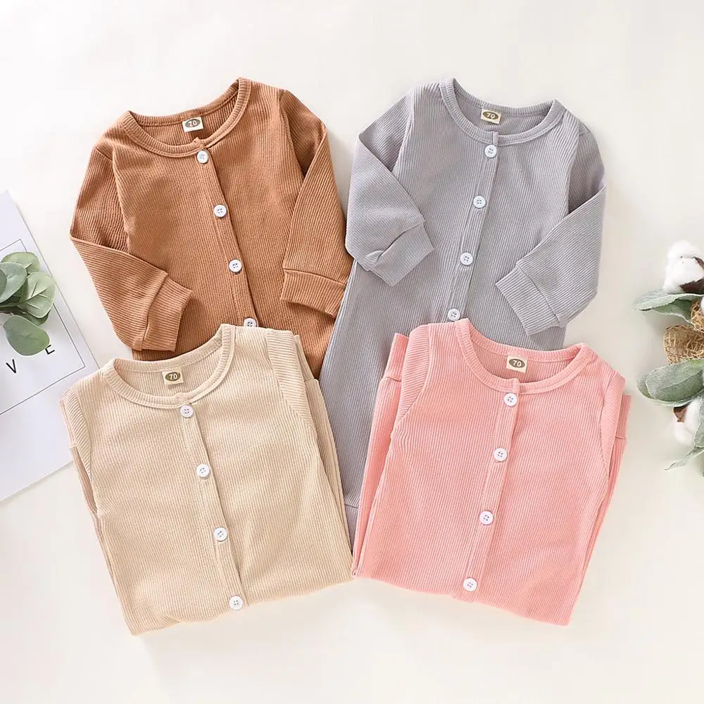 Toddler Boys&Girls Rompers Ruffles Solid Vest linen romper Jumpsuit unisex baby clothes ribbed baby clothes ropa recien nacido