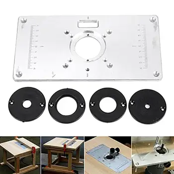 

Multifunctional Aluminium Router Table Insert Plate Machine Benches Wood Woodworking Trimmer Models Router Engraving S0F2