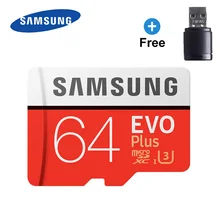 SAMSUNG карта памяти Micro SD Card 64 Гб карты памяти EVO Plus 512 ГБ 100 МБ/с. C10 128 ГБ TF карта, 32 ГБ, 256 ГБ USB Флеш накопитель для смартфона