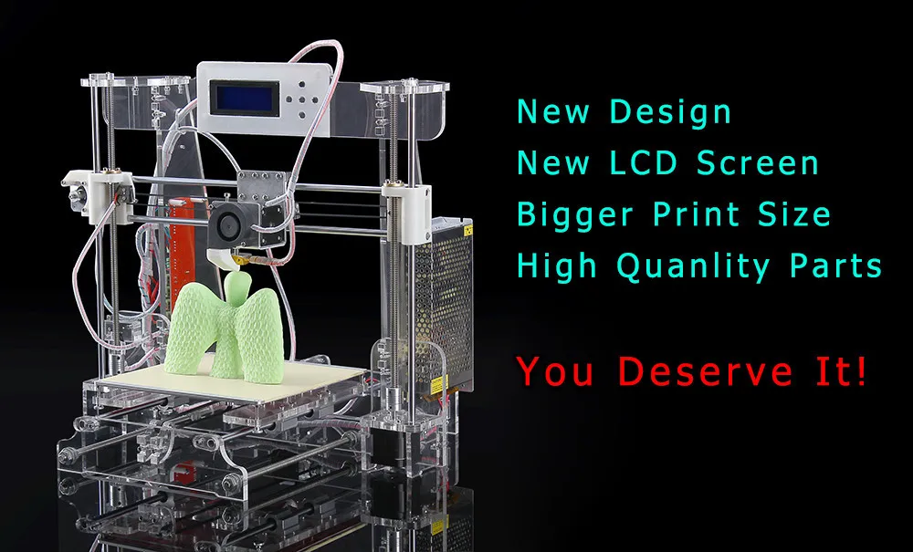 DIY 3D принтер RepRap Prusa акрил I33 D комплект для показа машина с 2 ЖК-нить rolos