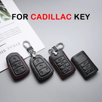 

New Arrival Leather Car Key Case Cover For Cadillac CTS Escalade SRX ATS STS XTS CT6 XT5 Key Ring Chain Shell Car Styling