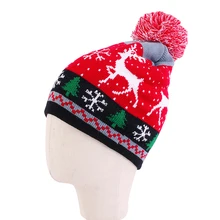 

Fashion Winter Christmas Baby Knitted Cap Warm Beanie Kids Hat With Ball Cute New Year Decor Christmas Cap Gift Snowman Turban
