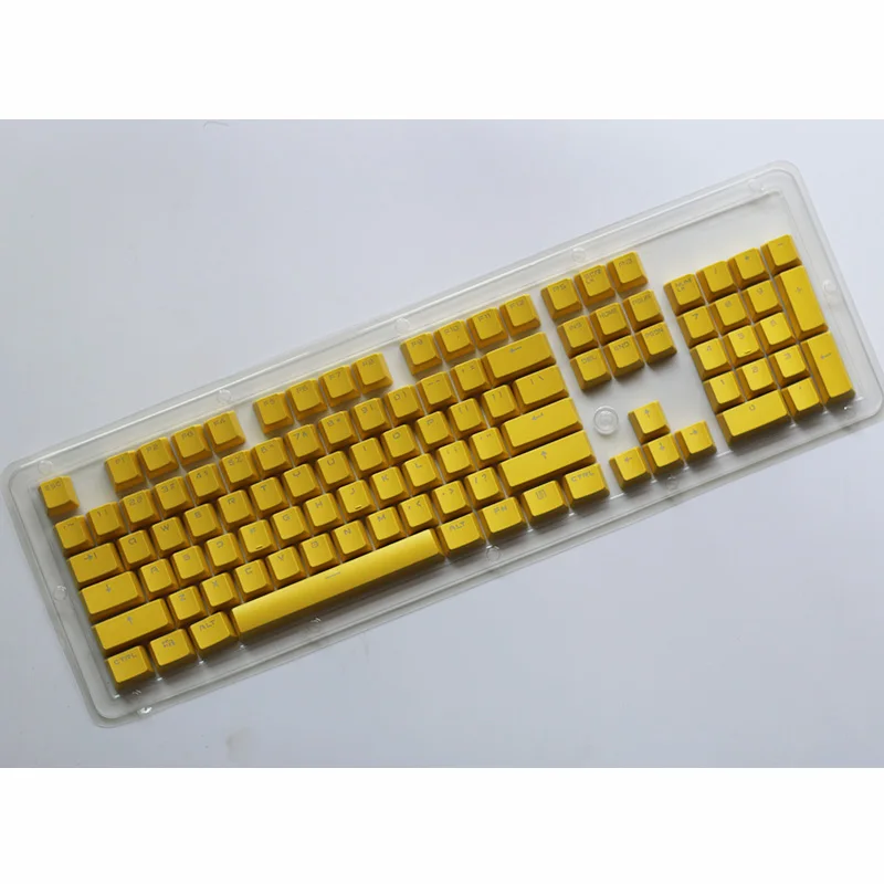 PBT 104-87-84 клавишные колпачки с двойной подсветкой для Cherry MX механическая клавиатура желтого цвета