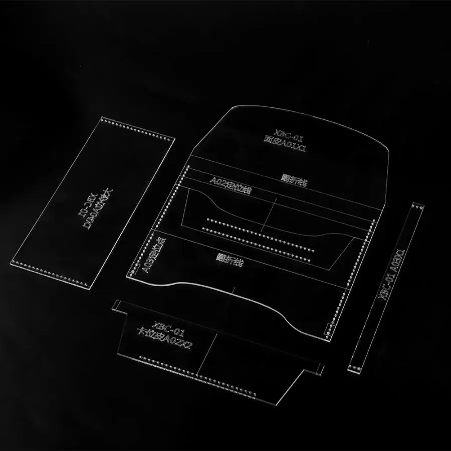 Ручной работы бумажник акриловый шаблон для трафарета набор кожаный ремесло DIY Инструменты XBC-01