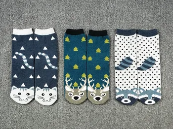 

3 Pairs Raccoon Deer Cat Women Fuzzy Socks Pack