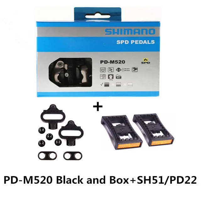 Shimano XT PD-M520/M540/M8000/M8020 горный велосипед/дорожный велосипед PD-R540/R550/5800/R7000 Верховая езда замок педаль самофиксирующаяся педаль - Цвет: M520 Black 1