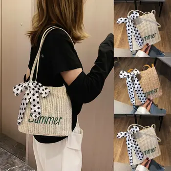 

Women's Summer Straw Shoulder Bags Rattan Bag Handwoven Beach Crossbody Handbag