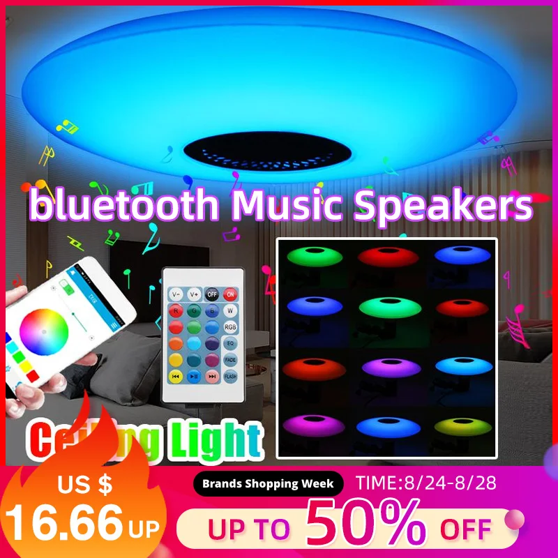 Умный потолочный светодиодный RGB светильник 30 Вт современная лампа для гостиной