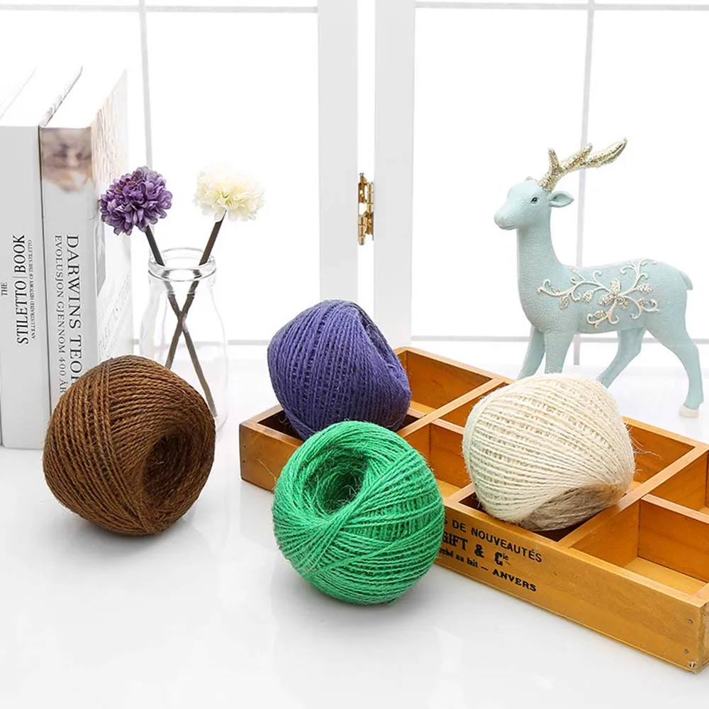 Jute Rope 2mm 25Meter Hemp Cord Natural Color Multicolor Jute Rope String