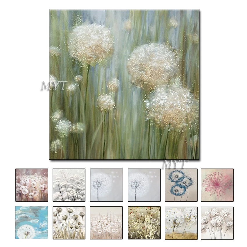 MYT Одуванчик цветы картины ручной работы Высокое качество картина маслом на холсте уникальные абстрактные пейзажные картины