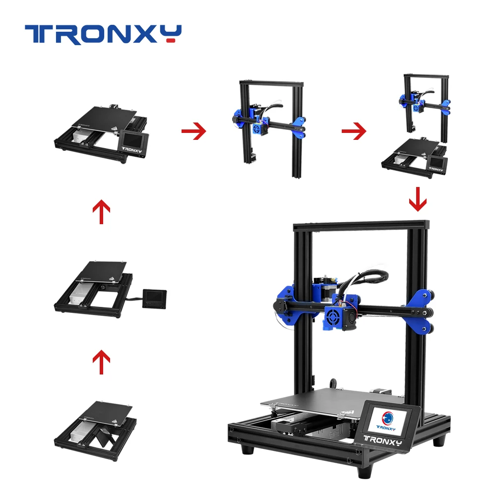 2020 Простой 3D принтер Tronxy XY 2 PRO высокоточный экструдер с сенсорным экраном