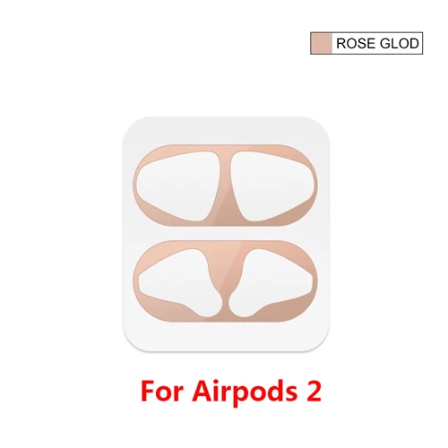 RoseGold-2 Металлическая Пылезащитная наклейка для AirPods 1 2 Чехол Пылезащитная наклейка протектор для Apple Air Pods 2 1 Аксессуары - Цвет: RoseGold-2