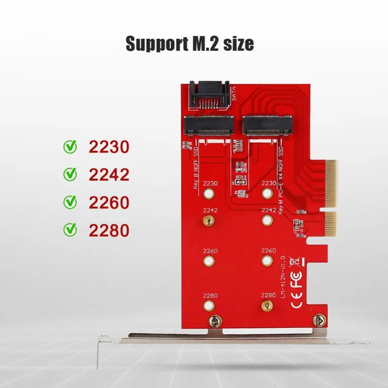 Pci-E X4 к M.2 Ngff M/B Ключ Ssd Sata адаптер конвертер карты для настольного ПК