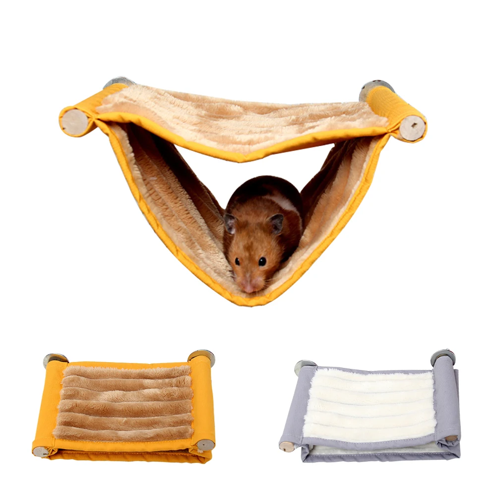 

Pet Hamster Swing Cage Pet Bed Hammock Plush Hanging Hamster Sleeping Nest House Cage Small Animals Pet House