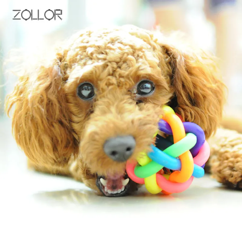 

ZOLLOR Pet-Bell-Ball Chew-Toys Pet-Products Rainbow Play Teeth-Training 5cm Colorful Dog's-Toys Bell-Toy Round-Ball Dog Chewing