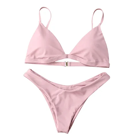 Separate Swimsuit Women Push Up Bikini Solid Color Padded Bra Beachwear Bikini Set Swimwear Swimming Suit For Women Biquini