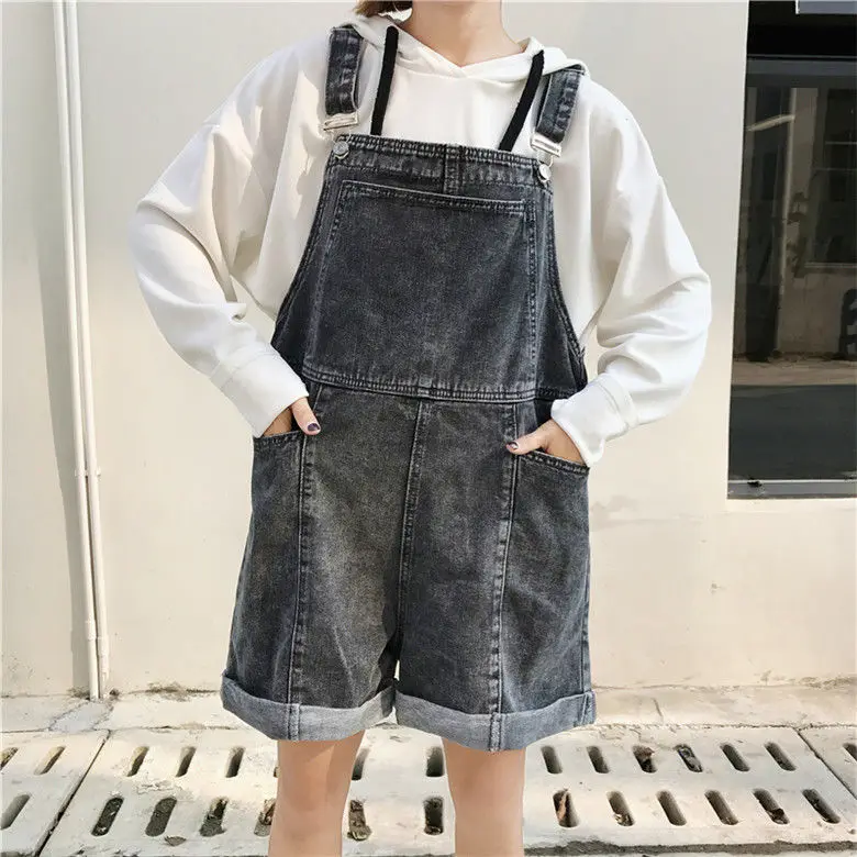 Rompers Women Jean Jumpsuit Summer Denim Playsuit Overalls Women Casual Loose vintage LOOSE Jumpsuit Combishort students jeans
