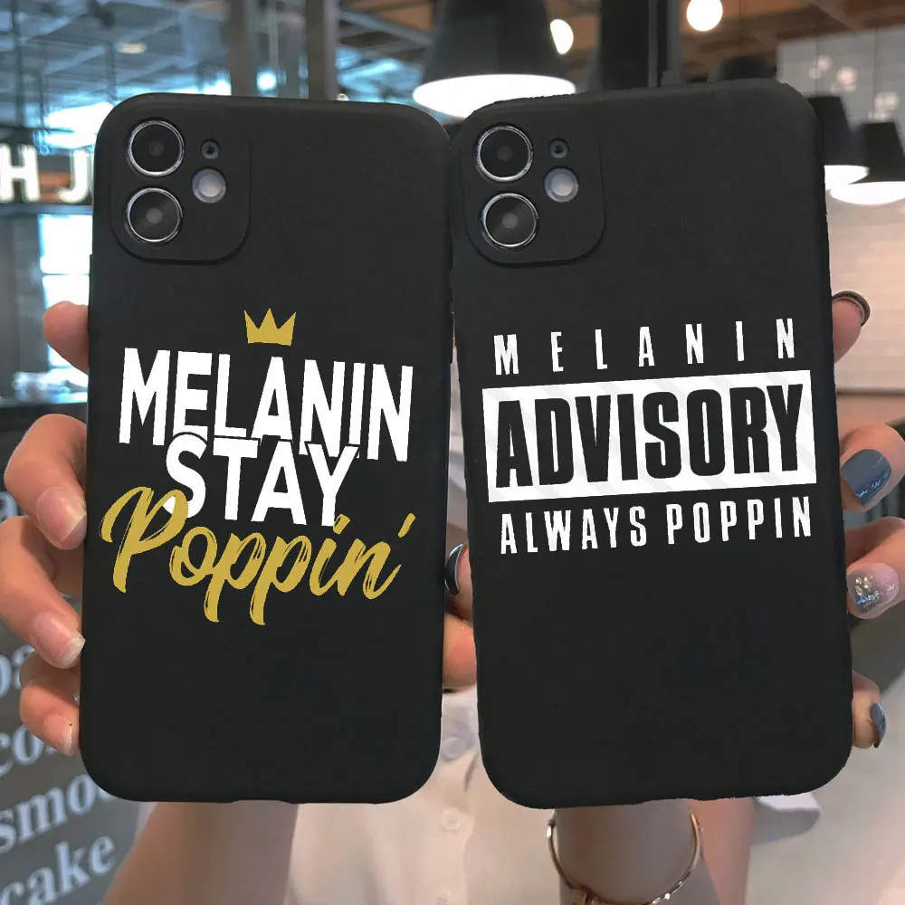 PUNQZY меланин Poppin Queen чехол для телефона iPhone 12 PRO MAX XR 11 6S 8 7 PLUS SE 2020 черный волшебный