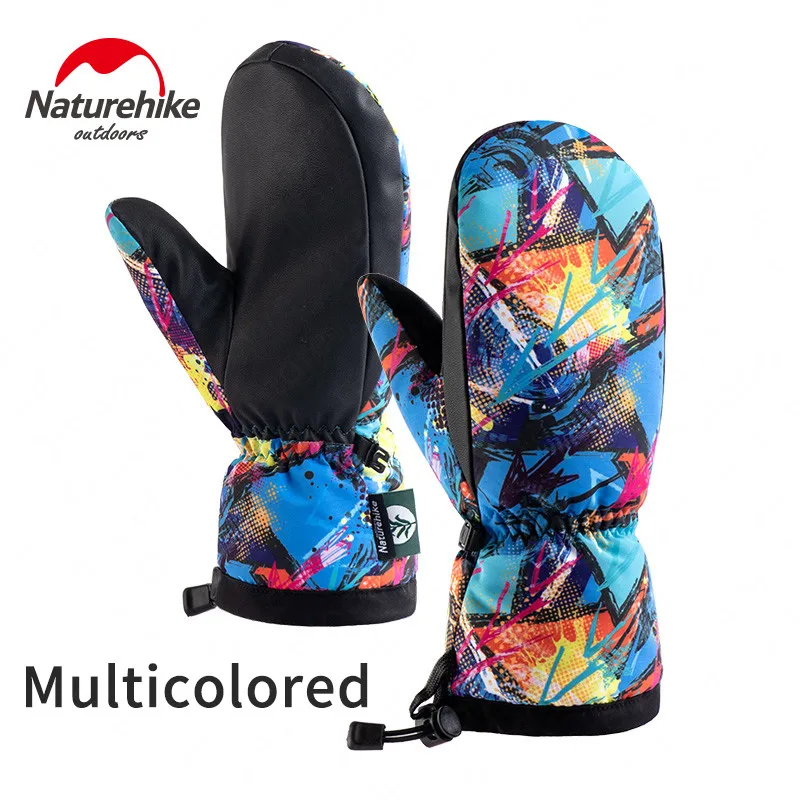 Colorful Naturehike перчатки для катания на лыжах теплые утолщенные ветрозащитные водонепроницаемые уличные перчатки с пятью пальцами - Цвет: Colorful
