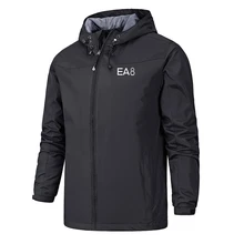 

Spring Mountaineering Sports Brand Letter EA Printing Men's Long Sleeve Hoodie Zipper Raincoat Windbreaker Outdoor Travel Jacket