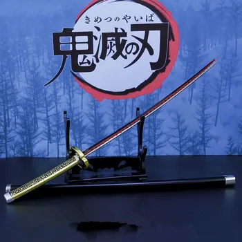 

Japanese Anime Demon Slayer Ultra High Quality Process Sword Keychain Cosplay Katana Ghost Blade Metal Pendant Keyrings Jewelry