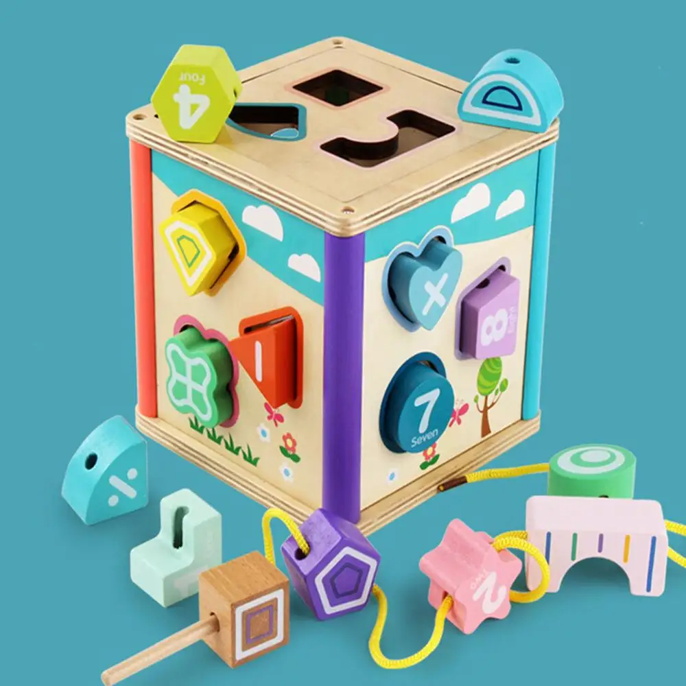 Cube Высокое качество деревянная головоломка для детей геометрическая форма головоломка доска соответствия обучающая игрушка Подарки обучающая игрушка головоломка - Цвет: Cube