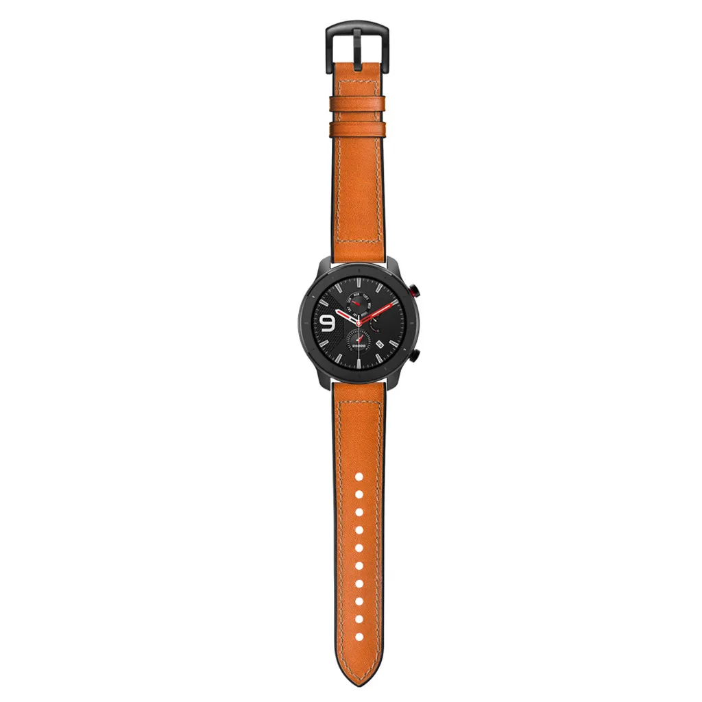 Изысканные кожаные Смарт-часы для AMAZFIT GTR Смарт-часы 42 мм Бизнес Замена ремешок аксессуары