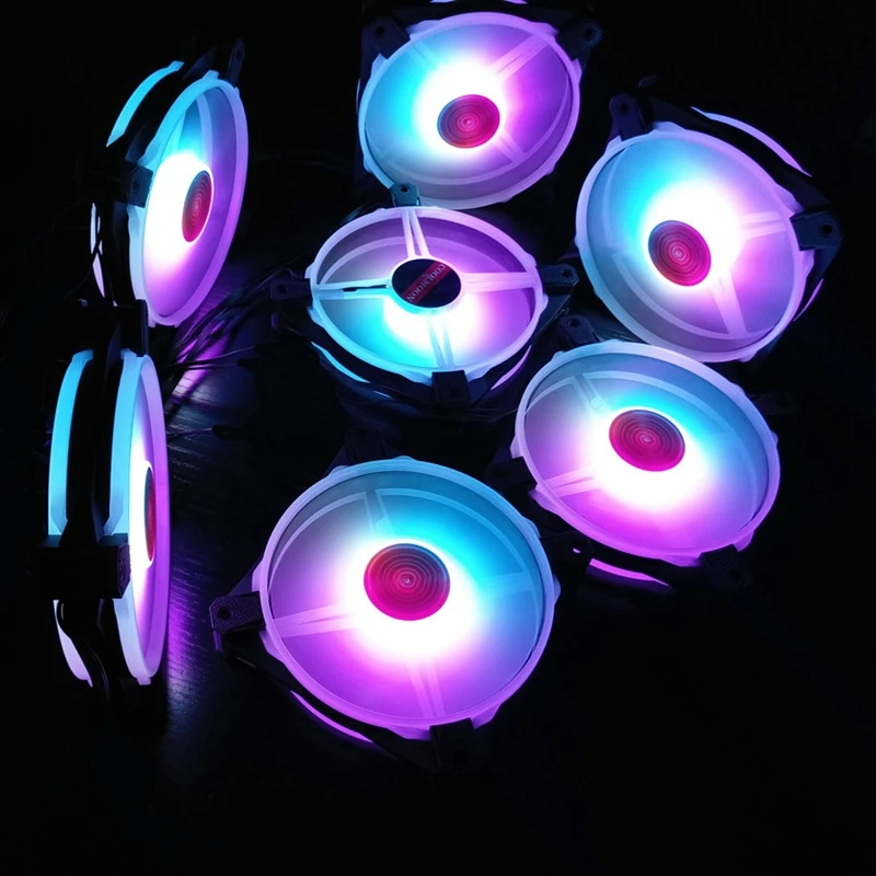 COOLMOON чехол для компьютера PC охлаждающий вентилятор RGB регулируемый светодиодный 120 мм тихий охладитель для компьютера охлаждающий RGB чехол вентилятор для процессора