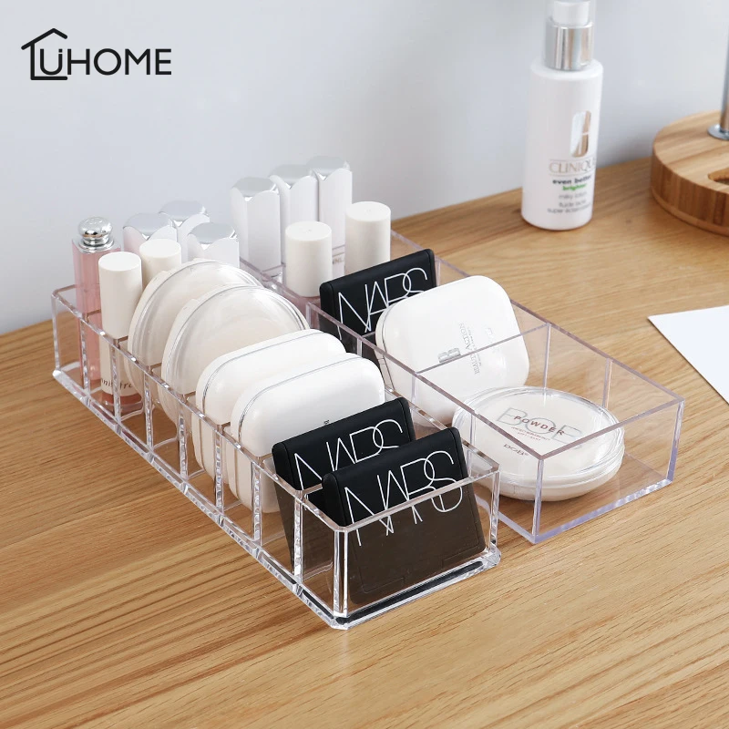 

Transparent Acrylic Cosmetics Storage Box Makeup Holder Jewelry Make Up Organizer for Home Plastic Desktop Storage Boxes