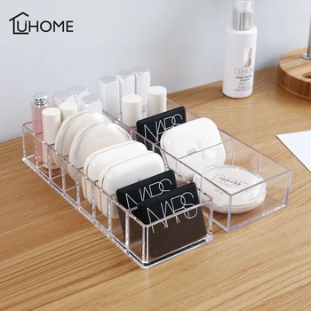 

Transparent Acrylic Cosmetics Storage Box Makeup Holder Jewelry Make Up Organizer for Home Plastic Desktop Storage Boxes