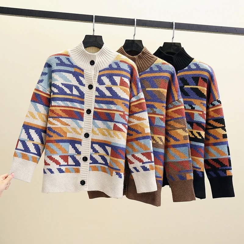 

21238 3 room 5 ranked no. 1 】 make round collar stripe color matching knit cardigan [1662] 62