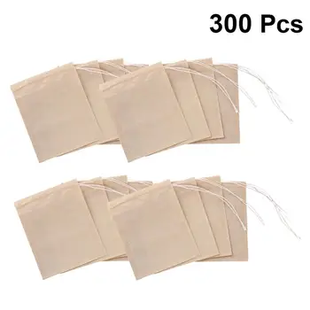 

300PCS Drawstring Tea Bag Empty Tea Pouch Filter Paper Bags For Loose Leaf Tea Powder Herbs Spice - 5x7cm