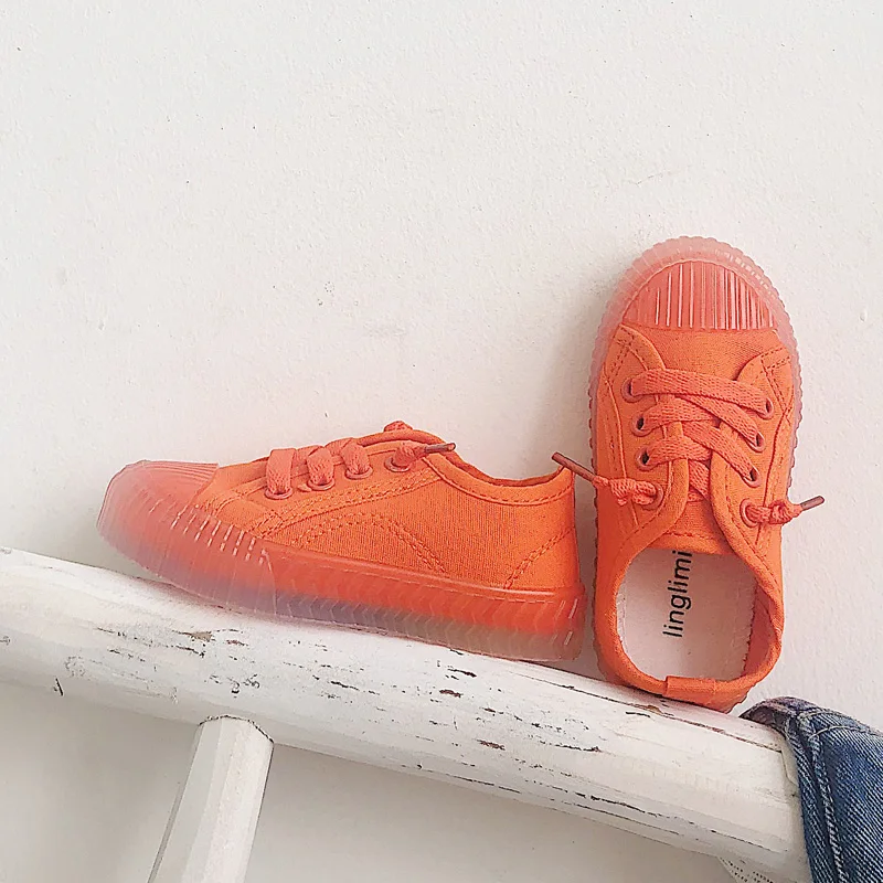 RumRam Spring Autumn Children Canvas Shoes Classical Waterproof Kids Sneakers Casual Leopard Fashion Girl Shoes Baby Sport Shoes - Цвет: orange