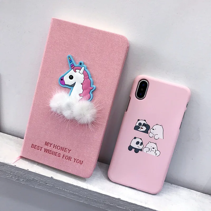 Kawaii Мы Голые Медведи; забавные тапочки с большим милым медведем, чехол для телефона аниме чехол для iPhone 7 8 6s 6 Plus XS Max чехол для крышки iPhone X XR чехол