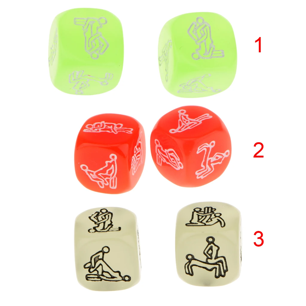 Adult Sex Glow Dice Game Love Gambling Romance Erotic Craps Toy Green Color
